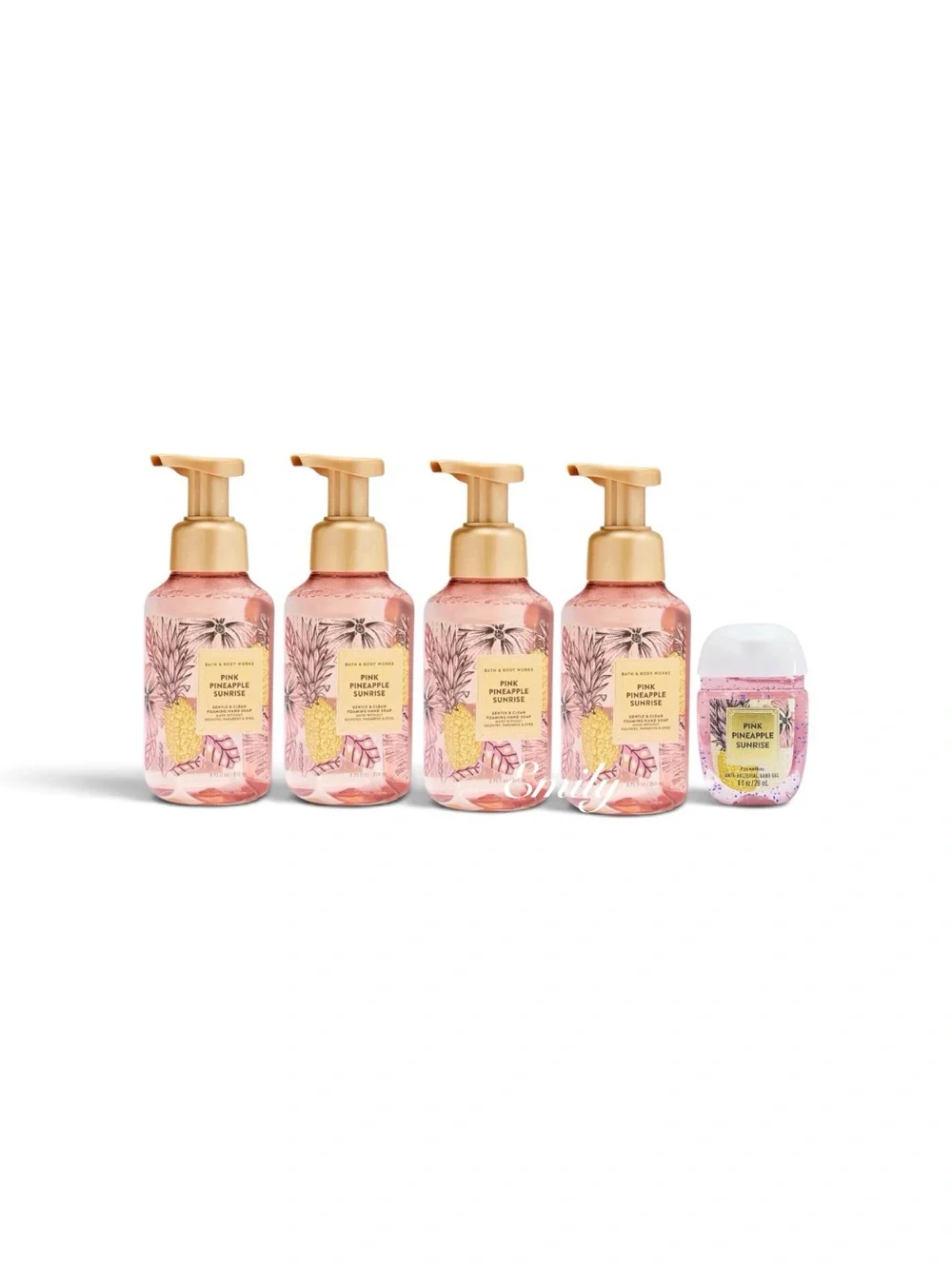 4X Bath & Body Works PINK PINEAPPLE SUNRISE Foaming Hand Soap 8.75 fl oz Bundle